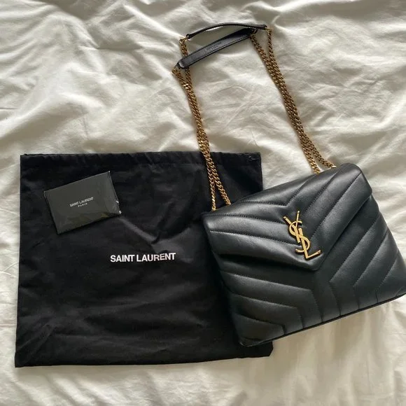 YSL - Saint Laurent - Black Small Loulou Bag - Picture 1 of 7